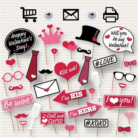 Valentines Day Printable Photo Booth Props