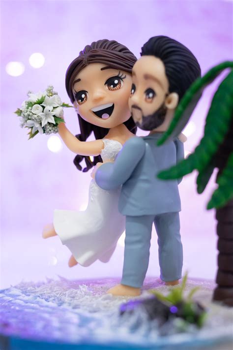 Fully Personalized Wedding Cake Topper Figurines Bride And Etsy