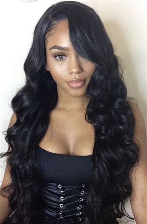How to manage wavy hair. Sew in weave hair styles for black women. Long with ...