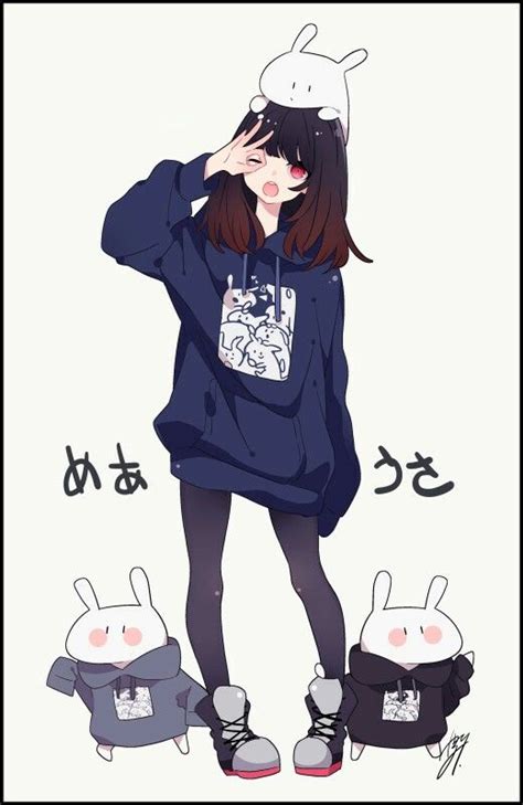 This is our anime hoodies related board. Hooded Anime Girl Drawing