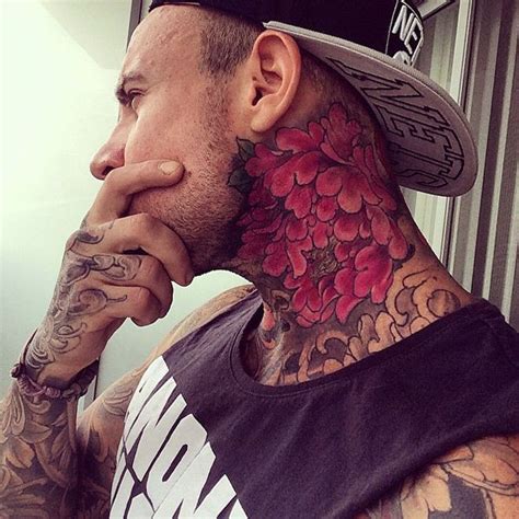 The 80 Best Neck Tattoos For Men Improb Flower Neck Tattoo Neck