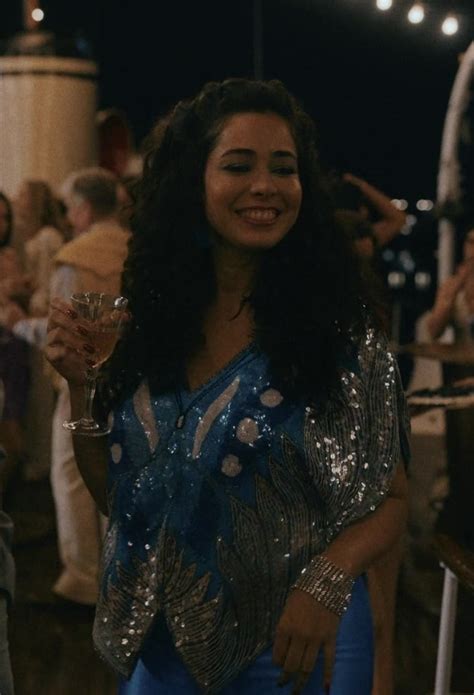 Sparkling Sequin Embellished Blouse With Floral Motifs Worn By Aurora Cossio As Estella In Griselda