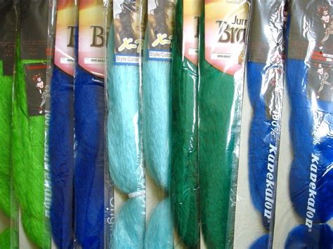 24 inches folded lays out to 48+ inches when unfolded. Blue and green kanekalon jumbo braid | Turquoise hair ...
