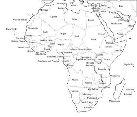 Mapa Político De África Para Imprimir Mapa De Países De África Freemap
