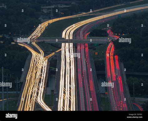 Austin Traffic Congestion On Interstate 35 At Riverside Drive Stock