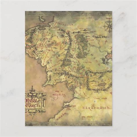 Middle Earth 2 Map Postcard