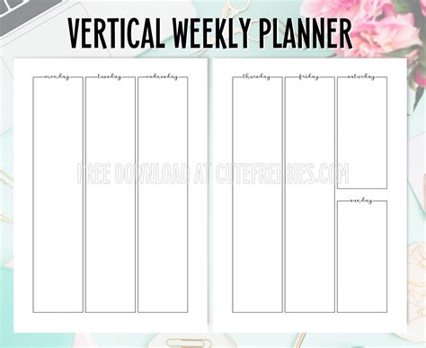Free Printable Weekly Planner Template Pdf Cute Freebies For You