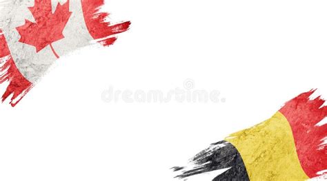 Flags Of Canada AndÂ Belgium On White Background Stock Image Image Of