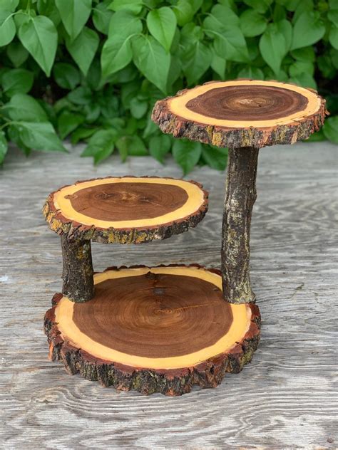 18 personalized round cake stand, dessert table decor, wedding stand, cupcake holder, wood cake stand, custom, with names, rustic wedding Jumbo 3 Tiered Elm Wood Rustic Cake 30 Cupcake Stand | Etsy in 2020 | Rustic cake, Diy wooden ...