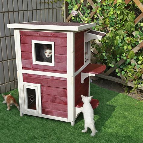 Petsfit 20lx20wx32h Outdoor Cat Sheltercat House Condo With