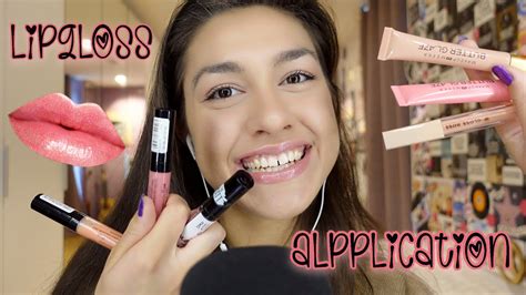ASMR Lipgloss Application Mouth Sounds And Tapping YouTube