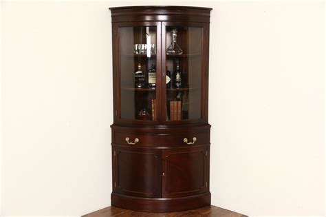 Clearance between shelves is 10 high. SOLD - Hickory Signed Georgian Vintage Mahogany Corner ...