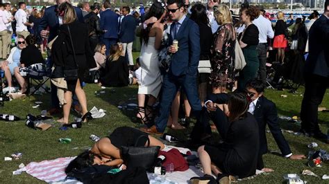 What A Mess Champagne Flows For Boozy Revellers At The Melbourne Cup As Rekindling Claims