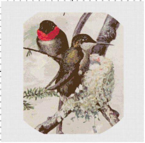 The pdf file of the pattern will be available for instant download once payment is confirmed. Hummingbird Nest Cross Stitch Pattern | Advanced Cross Stitch
