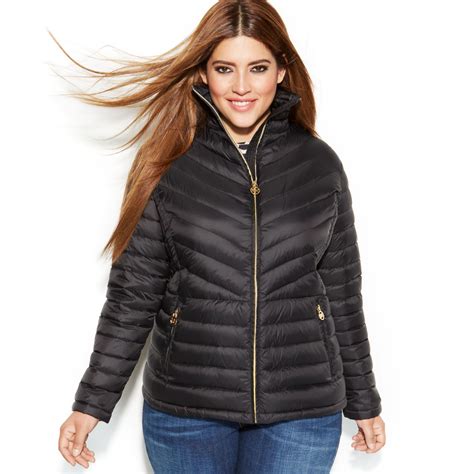 Michael Kors Michael Plus Size Packable Quilted Down Puffer Coat In