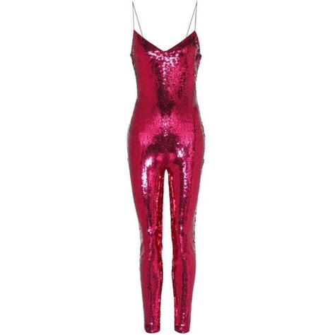 Saint Laurent Sequinned Jumpsuit €3 460 Liked On Polyvore Featuring Jumpsuits Pink Pink