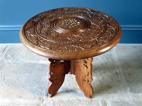 Mid Century Indian Carved Collapsible Table Antiques Vintage And Upholstery Maker And Muse