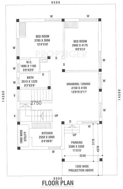 3 bedroom house designs 3d buscar con google with images. 800 sq ft 2 BHK Floor Plan Image - MyDearCity Developers ...