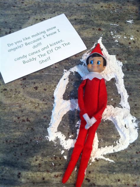 Creative Elf In The Shelf Ideas Flour Snow Angels How Cute Elf On