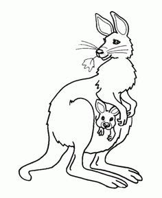 Simple kangaroos coloring page for kids. kangaroo craft - Google Search | Co-Op Preschool ...