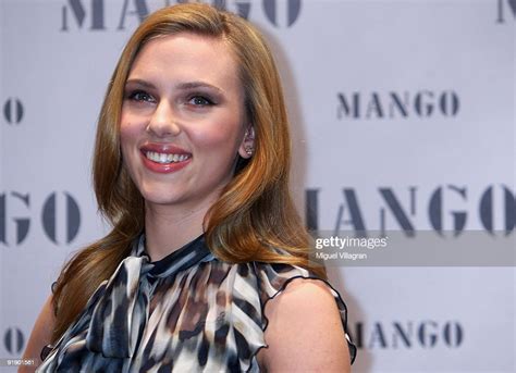 Scarlett Johansson Poses For The Media Presenting The New Mango News