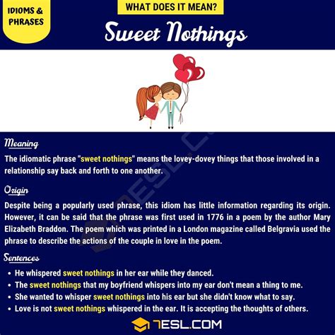 Sweet Nothings Do You Know What The Helpful Phrase Sweet Nothings
