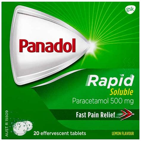 Panadol has very little side effects with the exception of the stronger varieties that will make you slightly drowsy. Buy panadol paracetamol rapid soluble 20pk online at ...