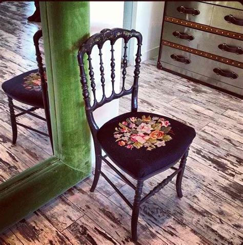 I Adore This Embroidered Chair Seat Dining Chairs Art Deco Audrey