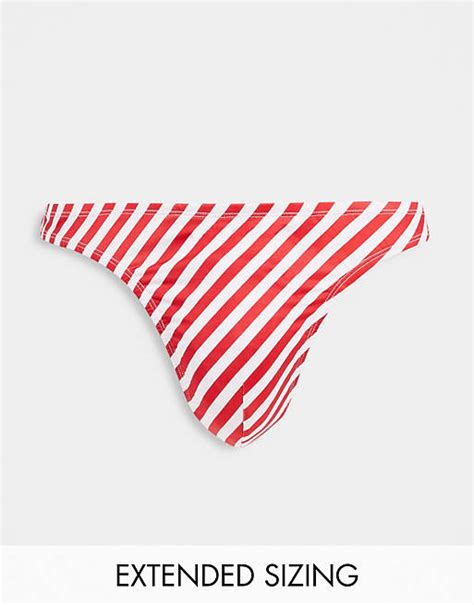 Asos Design Thong With Candy Stripe Asos
