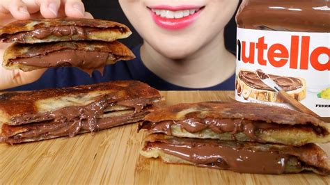 Asmr Nutella Pancakes Hotteok Korean Street Food 누텔라 호떡 Eating Sounds Mukbang Youtube
