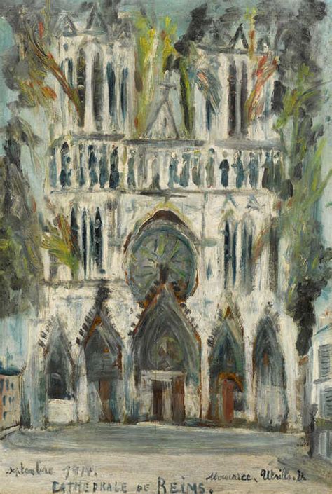 Maurice Utrillo La Cathédrale De Reims En Flammes Marne