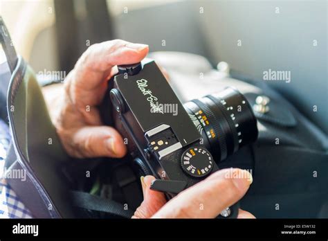 Elliott Erwitt Magnum Photographer Holds His Black Leica M6 Camera