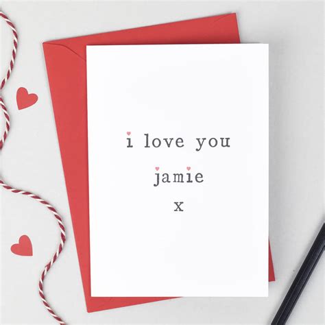 Personalised I Love You Valentines Card By The Two Wagtails