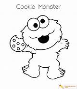 Monster Cookie Coloring Sheet Street Sesame Date sketch template