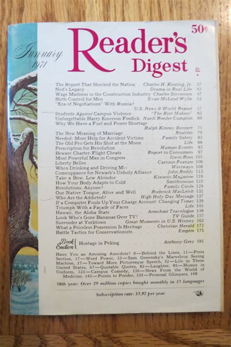 Readers Digest Magazine January 1971 1900 Magazine Periodical