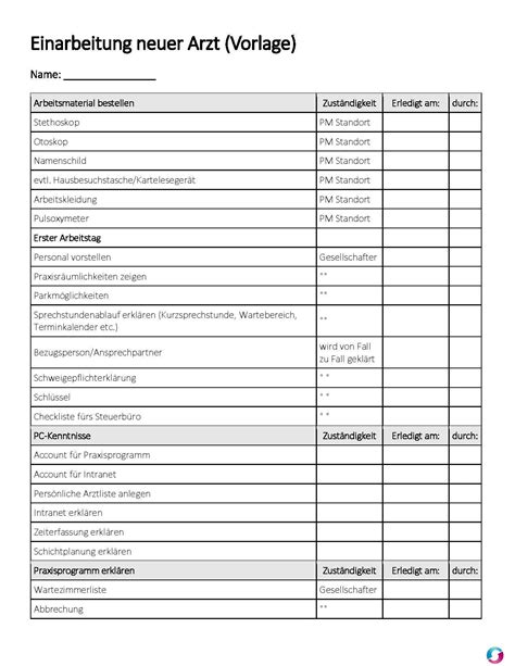 Denn es muss sich eine person um den neuen mitarbeiter kümmern. Rezept Arzt Vorlage - Rezept