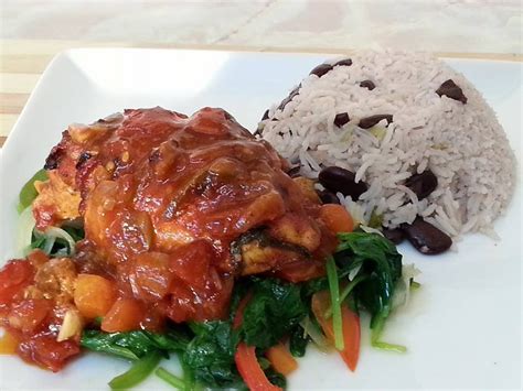 sunday oven baked chicken breast served with rice and peas and spinach recipes by chef ricardo