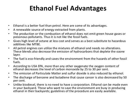 Ethanol As A Transportation Fuel