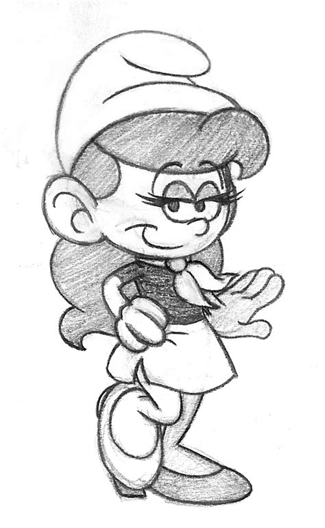 Image Singer Smurfette Profile Sketch Smurfs Smurfs Fanon