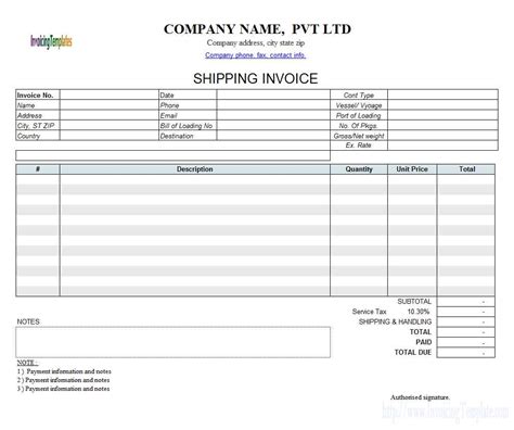 Excel Invoice Template Download —
