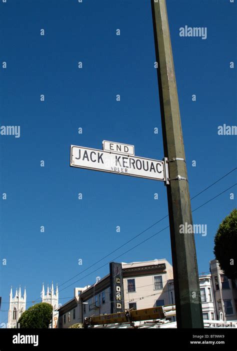 A Sign For A Street Named After Beat Generation Author Jack Kerouac In