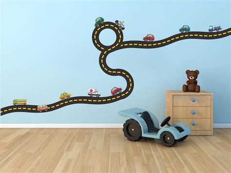 Cars And Race Track Wall Decal Kids Bedroom Racetrack Wall Decor