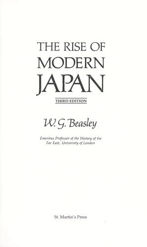 The Rise Of Modern Japan By W G William G Beasley Open Library