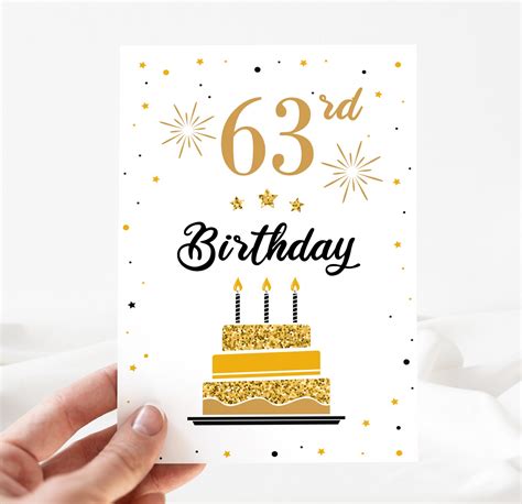 Funny Birthday Card 63rd Happy Birthday Card 63rd Birthday Card