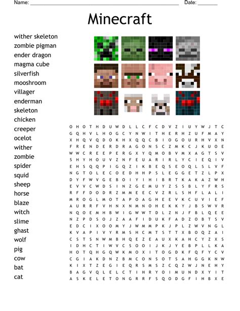 Minecraft Word Searches