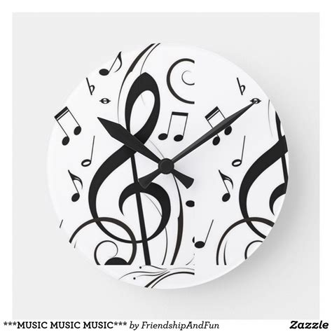 Music Music Music Round Clock Clock Best Teacher
