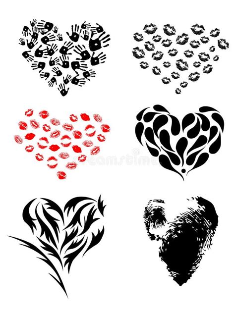 Different Heart Print Set Stock Illustration Illustration Of Word