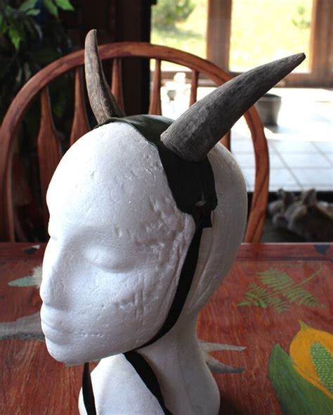 Real Wearable Domestic Goat Horns On Deerskin Headband
