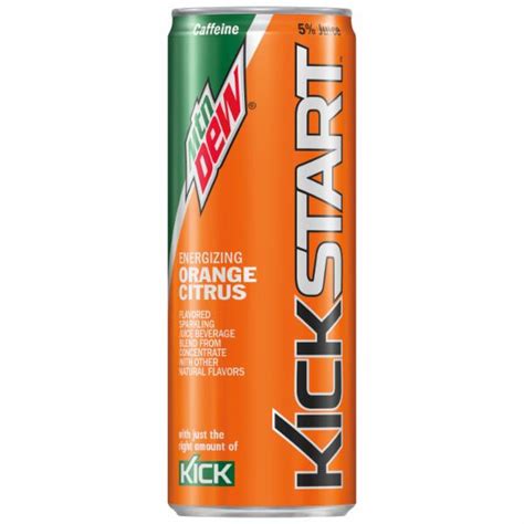 Mountain Dew Kickstart Energizing Orange Citrus Flavored Sparkling