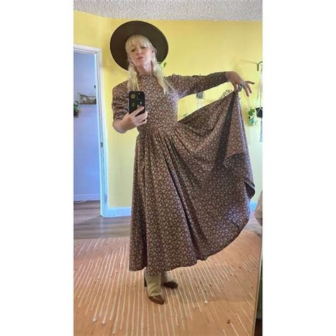 Vintage Calico Dress Long Sleeve Dresses Cottagecore Gem